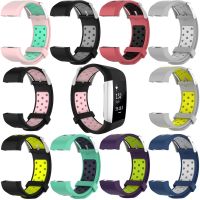 Fitbit Two-Color Silicone Watch Strap With Metal Buckle for Fitbit Charge 2 Watch