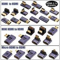 [LUNA electronic accessories] อะแดปเตอร์ Hdmi 90องศา8K 4K 270องศาตัวผู้เป็นตัวเมียลงมุมขวาซ้ายขนาดเล็กหลักภาพดิจิตอล