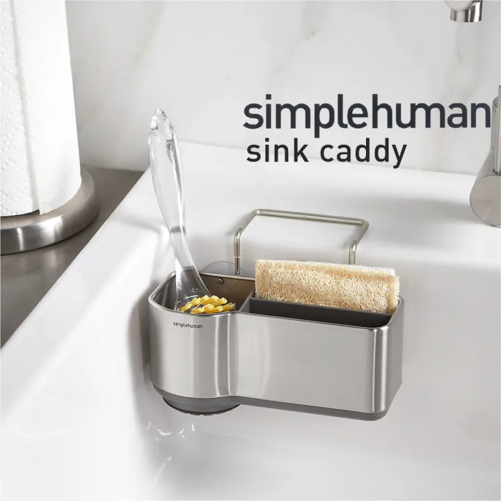 simplehuman sink caddy brushed stainless steel Premium Kitchen Sink Organizer Sponge Holder Rust Proof
