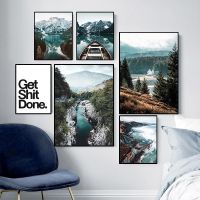 Nature Scenery โปสเตอร์ Wall Art ภาพวาดผ้าใบธรรมชาติ Mountain Lake อ้างภาพตกแต่งบ้านพิมพ์สำหรับผนังห้องนั่งเล่นการออกแบบ