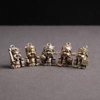 Chinese Brass Copper Recruit Money Jinbao Mythology Figure Ruyi God of Wealth Carved Statues Et Sculptures Collection Ornaments