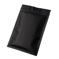 Resealable Coffee Herb Powder Zipper Pack Bag Smell Proof Flat Pouches Matte Black Small Aluminum Foil Zip Lock Mylar Bags