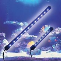 【CW】EU Plug Aquarium Light Fish Tank Waterproof LED Light and Blue Diving Lamp Bar 17cm Aquatic White Fluorescent Submersible