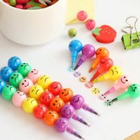 5PCS Cartoon Smiley Face Colour Pencils Birthday Party Favor Kids Gifts Giveaway Toy Back To School Present Child Pinata Fillers