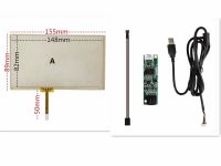 ใหม่หน้าจอสัมผัสความต้านทาน4สายขนาด6.2นิ้ว155*88 + แผงควบคุมหน้าจอสัมผัสอินเตอร์เฟซ USB