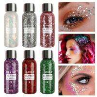 Body Glitter เลื่อม Face Glitter Body Glitter สีสันสดใสแห้งเร็วกันน้ำ Glitter Gel แต่งหน้าอุปกรณ์แสดงงานแต่งงานบาร์ Stage Party Fun