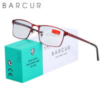 BARCUR Quality Progressive Mens Reading Glasses Multifocal Bifocal Women Anti Blue Light Eyeglasses Prescription Eyewear