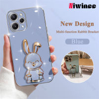 NIWINEE เคสซิลิโคนนิ่มรูปกระต่ายเคสโทรศัพท์สำหรับ Xiaomi Redmi 12ชิ้นที่ใส่แผ่นเคลือบสุดหรูฝาหลัง