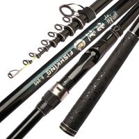 Telescopic Fishing Rod Carbon Fiber Big GuideRing Rock Fishing Pole Spinning Sea Fishing Rods 2.4M 2.7M 3.0M 3.3M 3.6M 4.5M 5.4M