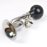 Retro Chrome Metal Snail Bicycle Air Horn Twist Bike Bugle Rubber Bulb Silver