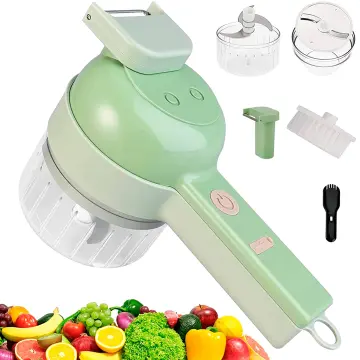 4 in 1 Portable Electric Vegetable Cutter Set Mini Food Slicer and Chopper for Kitchen Multifunctional Wireless Electric Grinder Vegetable Cutter