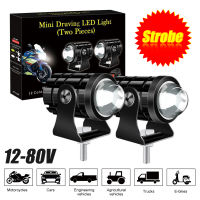 Universal รถจักรยานยนต์ LED Spot Lights 12-80V Super Bright Fisheye เลนส์ LED Moto Fog ไฟหน้าเสริมสีขาวสีเหลือง