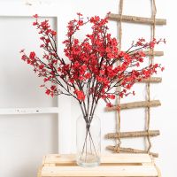 Single Cloth Artificial Silk Flower Gypsophila/Simulation Cherry Blossoms Plum Blossom Wedding Accessories/DIY Bouquet Home Office Party Garden Hotel Decoration