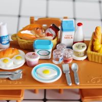 1/12 Scale Cute Miniature Dollhouse Breakfast Pretend Play Mini Food for Barbies Pullip Doll House Kitchen Set Toys for Girls