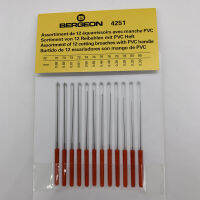 Original Imported BERGEON 4251 Barrel มาพร้อมกับแท่งพลาสติก Reamer 12แท่ง0.69-0.33Mm Watch Maintenance Tools