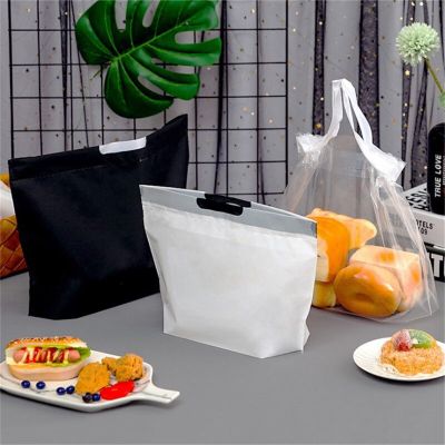 50Pcs Takeaway Food Salad Bunch Drawstring Toast Bread Bags Snowflake Crispy Cattle Tote PE Plastic Packaging