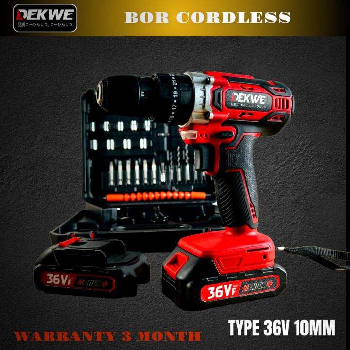 DEKWE DK1036 MESIN BOR BATERAI CORDLESS IMPACT DRILL 36VF TEMBOK BETON ...