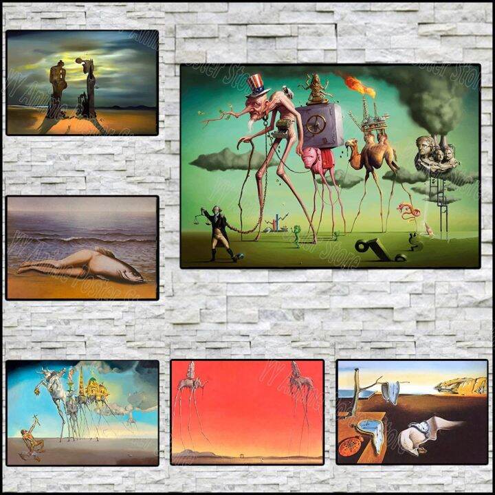 surrealism-โดย-s-alvador-dali-โปสเตอร์ผ้าใบจิตรกรรมนามธรรมงานศิลปะพิมพ์ผนังศิลปะสำหรับห้องนั่งเล่นตกแต่ง-c-uadros-ที่ไม่ซ้ำกันและสะดุดตา