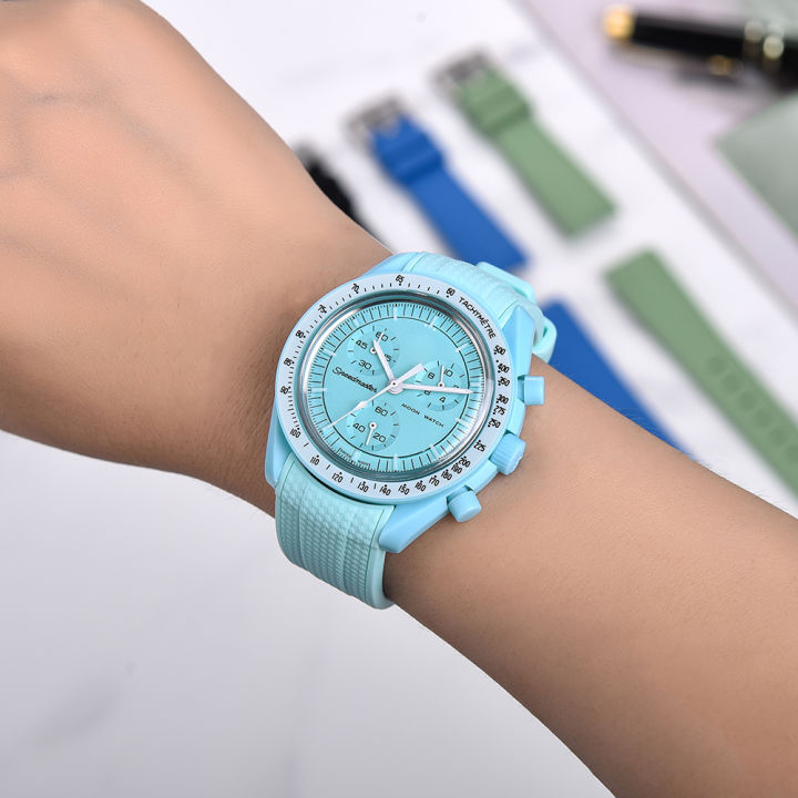 tali-jam-tangan-karet-ปลายโค้งสำหรับ-rolex-omega-x-swatch-ร่วม-moonwatch-กลุ่มดาวกันน้ำ20มม-สายนาฬิกายางกีฬาหัวเข็มขัดสีดำนาฬิกาข้อมือสีสันสดใสเครื่องประดับนาฬิกาผู้หญิงและผู้ชาย