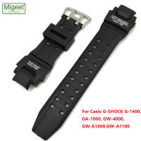 Migeet สายนาฬิกาสำรอง PU กันน้ำได้,อุปกรณ์ทดแทนนาฬิกา GA-1000ช็อคนาฬิกา Casio G-1400 1100 GW-4000 /A1100