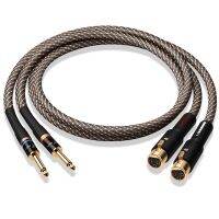 Silver-Plated 6.5mm to XLR Male Cable Hi-End Dual 6.5 to Dual XLR Audio Cable