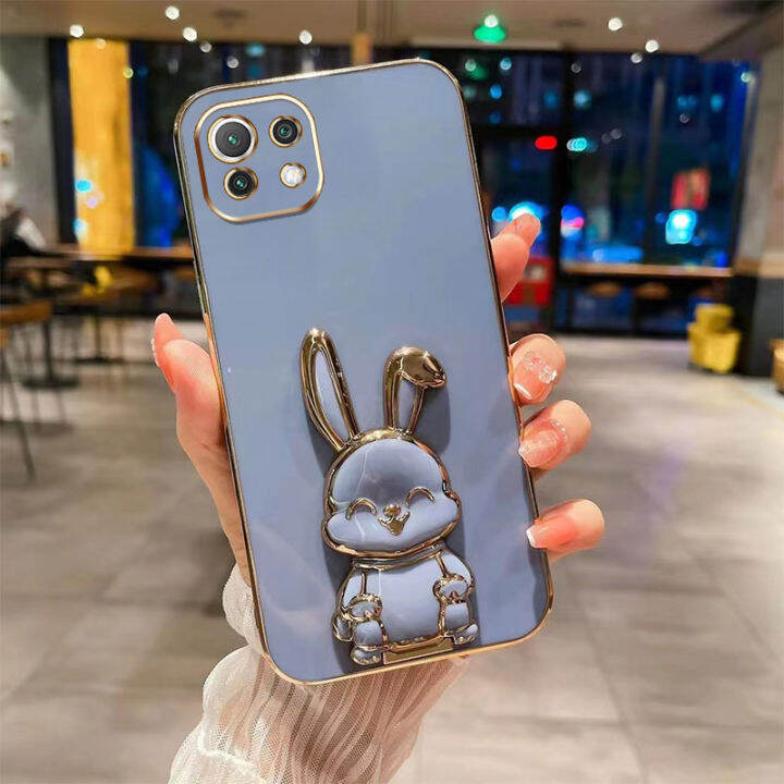 andyh-new-design-for-xiaomi-11-lite-11-lite-5g-case-luxury-3d-stereo-stand-bracket-smile-rabbit-electroplating-smooth-phone-case-fashion-cute-soft-case