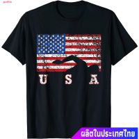 T-shirtgothic เสื้อยืดลำลอง American Flag Swimming USA Gift, Swim Team T-Shirt Popular T-shirts