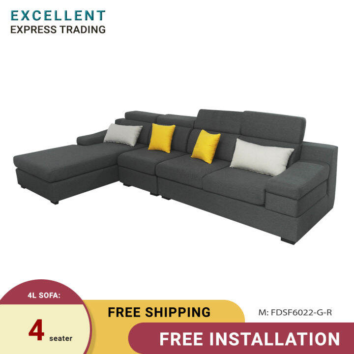 [FREE INSTALLATION] Modern 4L Sofa/ 4 Seater Sofa (Delivery to KLANG