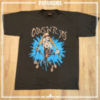 เสื้อยืดแขนสั้นคอกลม[ GUNS N ROSES ] Pretty Tied Up European Tour 1992Cotton 100%  [S-5XL]S-5XL