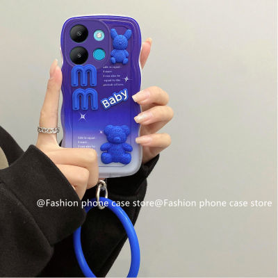 เคสโทรศัพท์ Infinix Smart7 X6515 เคส Phone Case Tecno Spark GO 2023 POP7 Pro Infinix Smart 6 HD Plus Gradient Klein เคสลายคลื่นสีฟ้าเคสนิ่มตุ๊กตาหมี3มิติลายการ์ตูนน่ารักพร้อมสร้อ