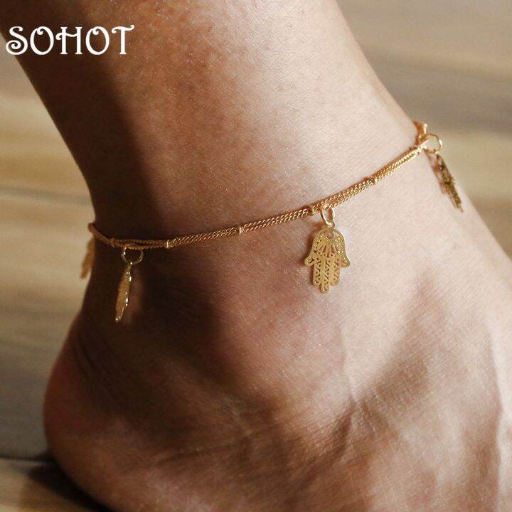 Hamsa hand store anklet