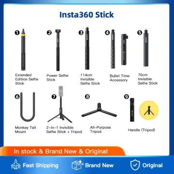 Insta360 ONE Invisible Selfie Stick,1/4 screw Handheld Monopod For Sport  Insta 360 One 360 VR Panoramic Camera Accessories