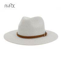 Summer Hats For Women Men Broad Brimmed Straw Hat Belt Buckle Panama Hat Sunhat Chapeau Femme Male Female Jazz CAP HA190