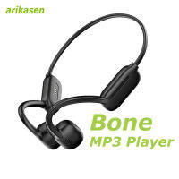 Arikasen เครื่องเล่น MP3แนวสปอร์ตหูฟังแบบนำเสียงผ่านกระดูก32GB หูฟังบลูทูธกันน้ำหูฟังพร้อมไมโครโฟนไร้สาย