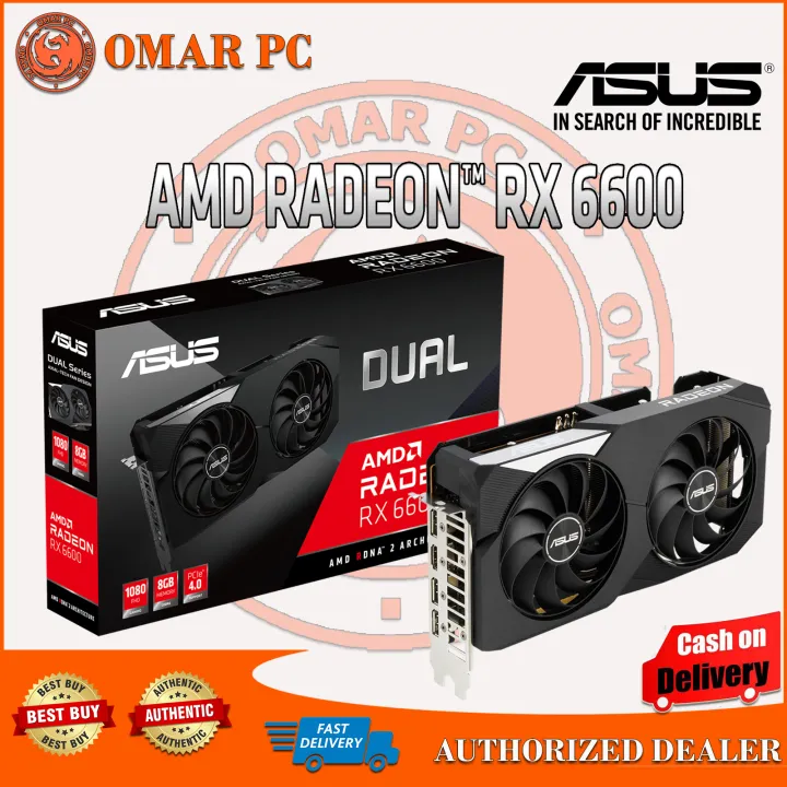 ASUS AMD Radeon RX 6600 DUAL SERIES 8GB AXIAL-TECH FAN DESIGN | Lazada PH