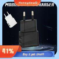 HONEYDEWD สำหรับ iPhone สำหรับ Android ปลั๊ก EU ที่ชาร์จโทรศัพท์มือถือ ที่ชาร์จโทรศัพท์มือถือ อะแดปเตอร์ USB คู่ เต้ารับไฟฟ้า ปลั๊กชาร์จ