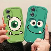 เคส Hp Oppo A78 A58 4G A17 A16 A17k A54s A5s A12 A9 A3S A54 A1K 3D A7 A77s A57 A15s A52 A92 A31 Reno 8T 5F ตาโตมอนสเตอร์ตัวน้อย TPU เคสครอบโทรศัพท์ ICasing