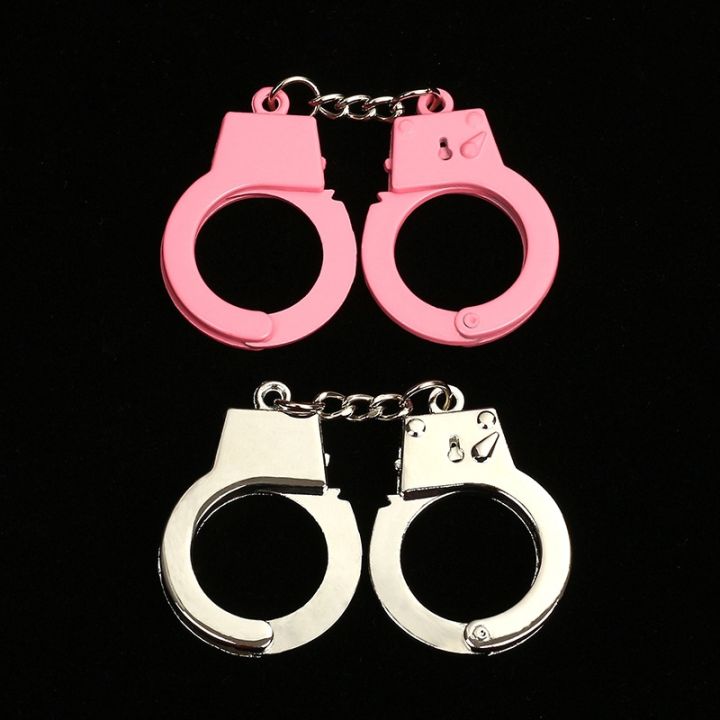 cw-men-funny-thumb-handcuffs-pendant-keychain-chains-pink-and-color-punk-jewelry-keyfob