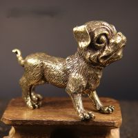 Copper Dog Figurine Miniature Small Desk Toy Ornament Vintage Brass Pet Puppy Sculpture Antique Animal Statue Decoration Crafts