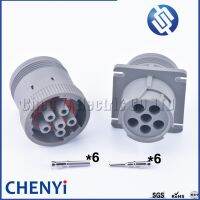 DEUTSCH Gray 6 Pin HD16-6-96S HD10-6-96P HD10 Series Connector ROHS Environmental Protection Waterproof Flame Retardant Plug