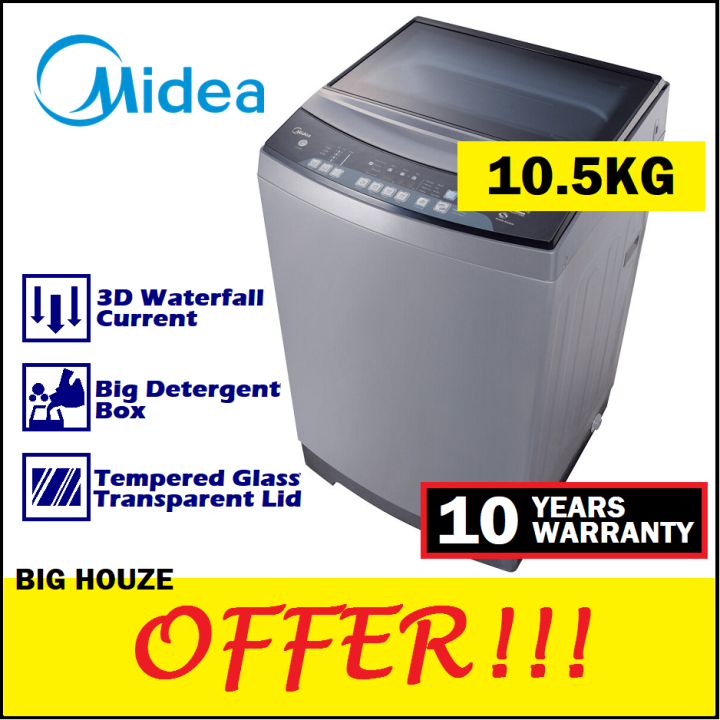 Midea 10.5kg Washing Machine Full Automatic Top Load Auto Washer MFW1055CV Mesin Basuh Baju