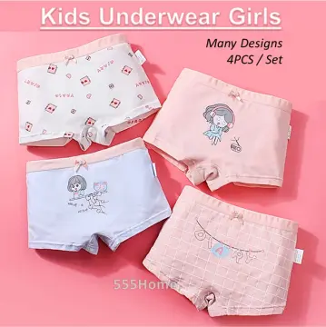 Cheap 4Pc Cotton Panties Girls Short Briefs Baby Underwear Panties