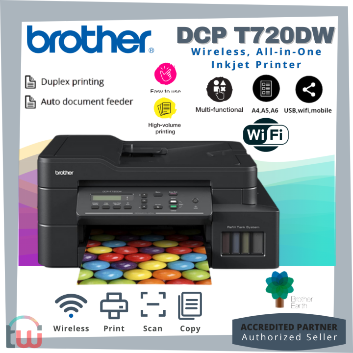 BROTHER All-In-One Multifunction Printer DCP T720DW Wireless Mobile ...