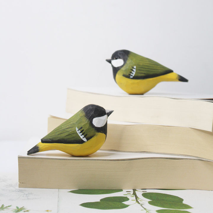 นกประดับไม้รูปแกะสลักนกรูปจำลองทำด้วยมือของตกแต่งห้องนั่งเล่นรูปนกกล่องแว่นไม้ไผ่แฮนด์เมด
