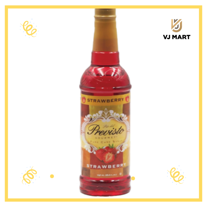 Previsto Strawberry syrup 750 ml พรีวิสโต้ กูร์เมท กลิ่นสตรอว์เบอร์รี่ 750 มล.