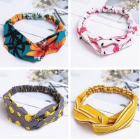 Summer Chiffon Headband Women Hair Accessories Turban Twist Cross Hairband Headwrap Girls Flower Striped Knot Hair Band