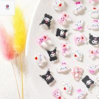 P9YN2เครื่องประดับเรซินน่ารักเครื่องประดับโทรศัพท์ Kuromi โปร่งแสง Cinnamoroll สติกเกอร์ตกแต่งสติกเกอร์ติดตู้เย็น Diy ตุ๊กตาแผ่นปะรูปหอยโทรศัพท์มือถือ