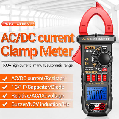 PN128 Clamp Meter Acdc เครื่องทดสอบแรงดันไฟฟ้า600A Current Clamp NCV True Rms Multimeter Clamp Auto Ranging ช่างไฟฟ้าเครื่องมือ