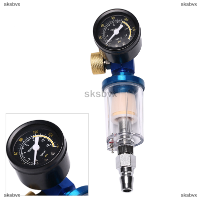 sksbvx Spray Paint Gun Kit Air Regulator Gauge IN-LINE Air Oil Separator กรองน้ำ