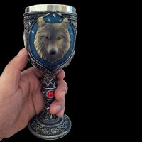 【LZ】▧✲▽  3d totem cabeça de lobo goblet beber copo esqueleto cálice collectible decoração para casa lobo perfeito decoração para festa de halloween